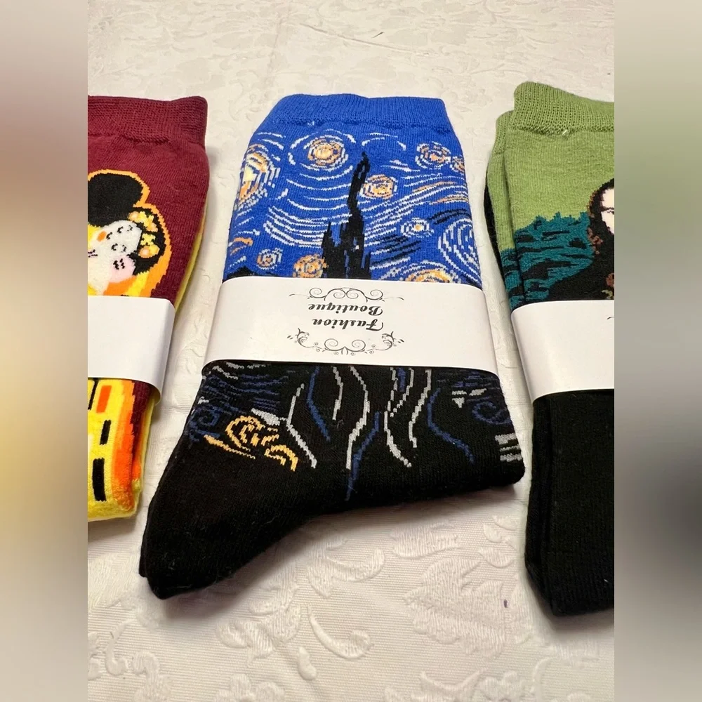 Vibrant Artistic Socks Collection - Set of 4 Pairs